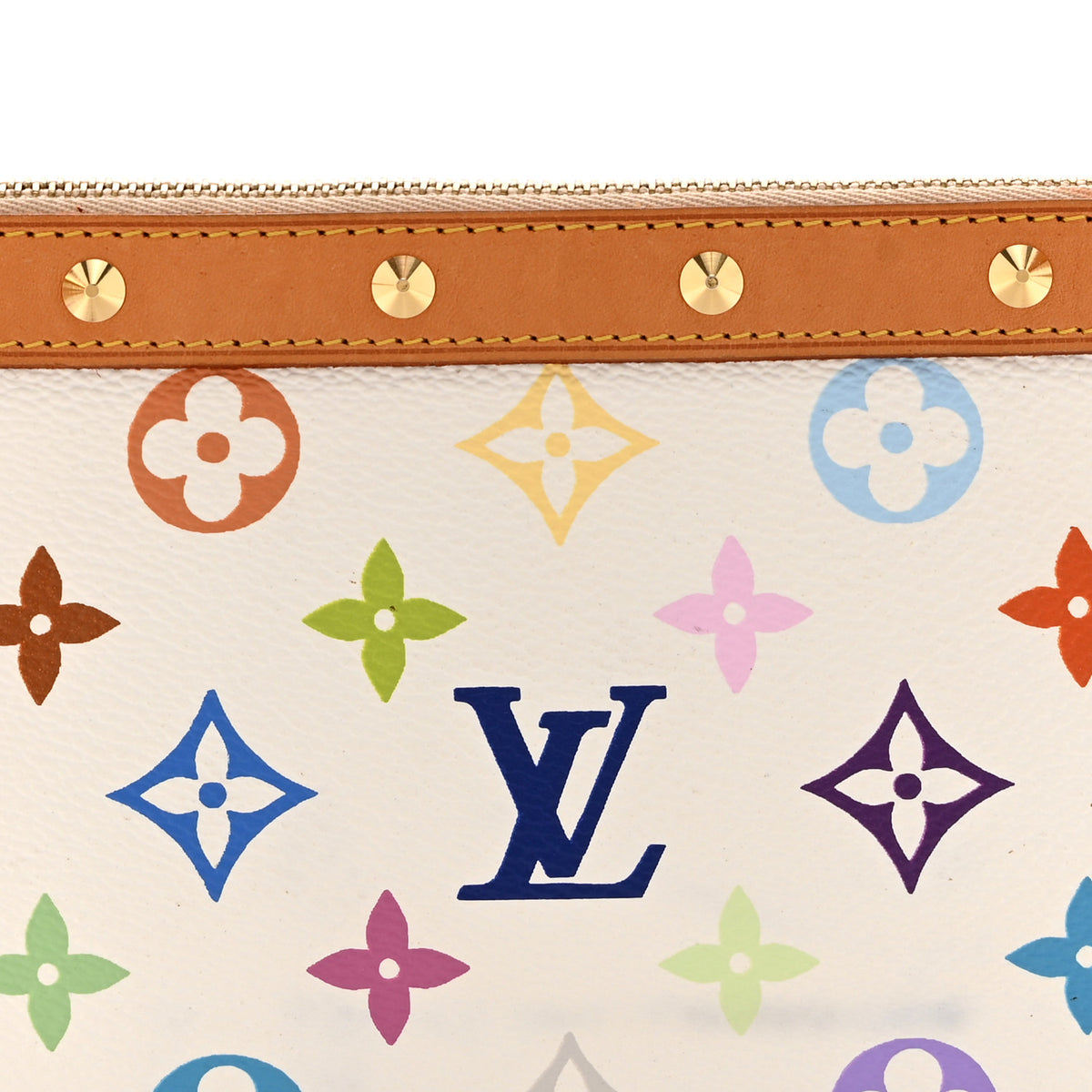 Louis Vuitton Monogram Multicolor Pochette Accessories White 8 of 10