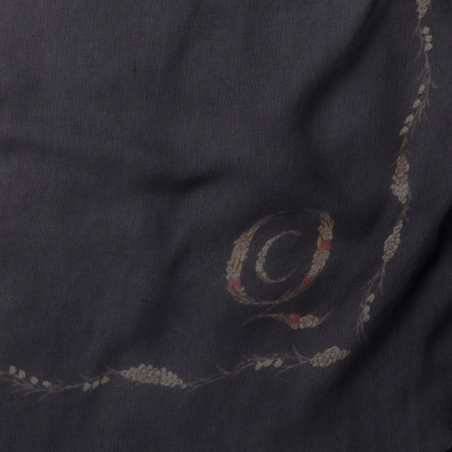 Alexander McQueen Silk Floral Fashion Scarf Navy 4 of 7