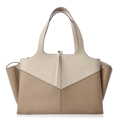 Celine Calfskin Bi-Color Medium Tri-Fold Bag Pale Beige 1 of 11