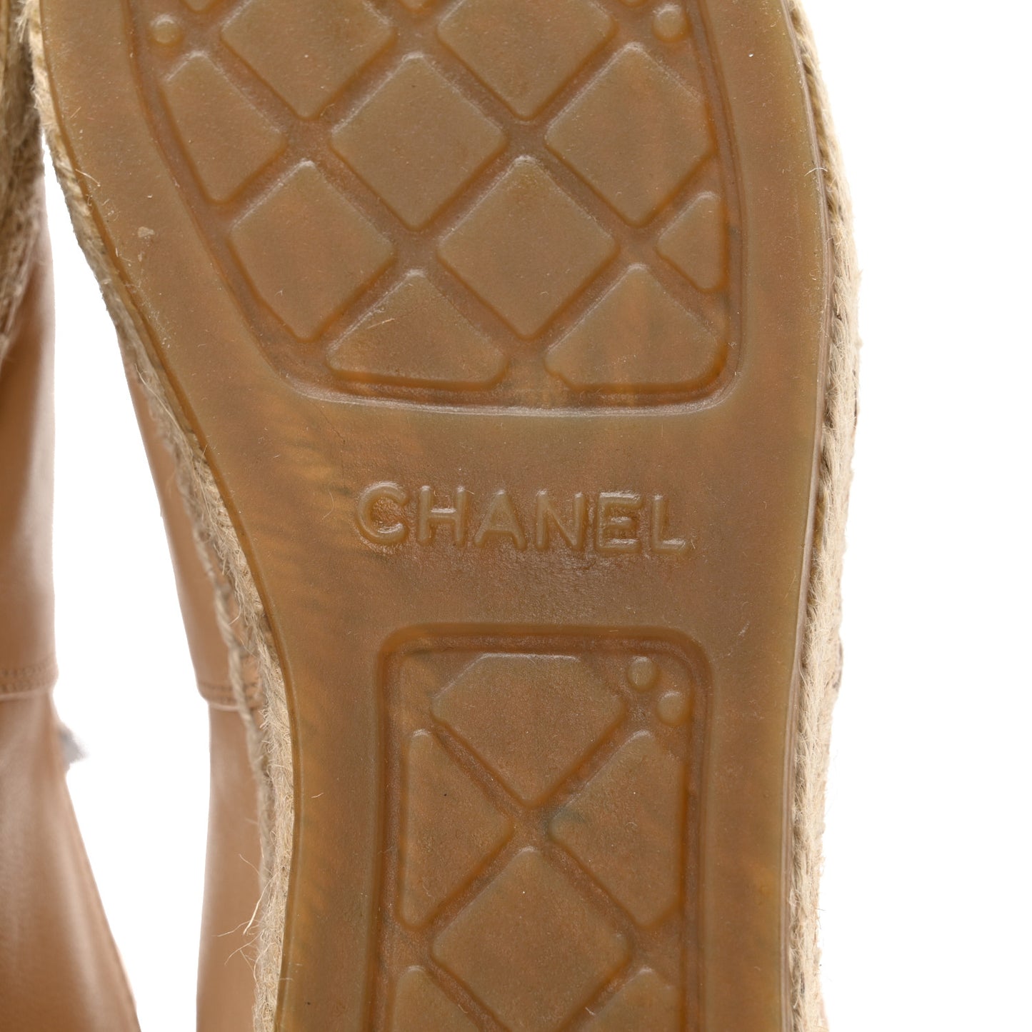 Lambskin CC Espadrilles 39 Beige Black