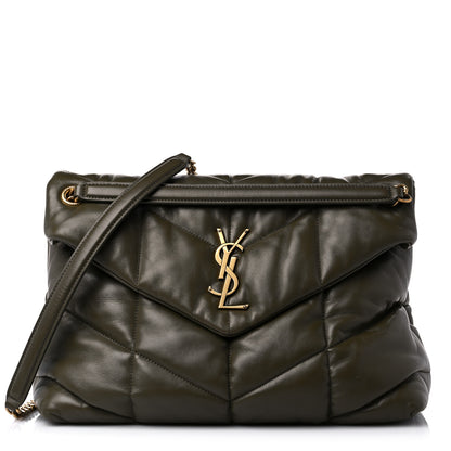 Saint Laurent Lambskin Quilted Medium Loulou Puffer Monogram Chain Satchel Seaweed 1 of 12