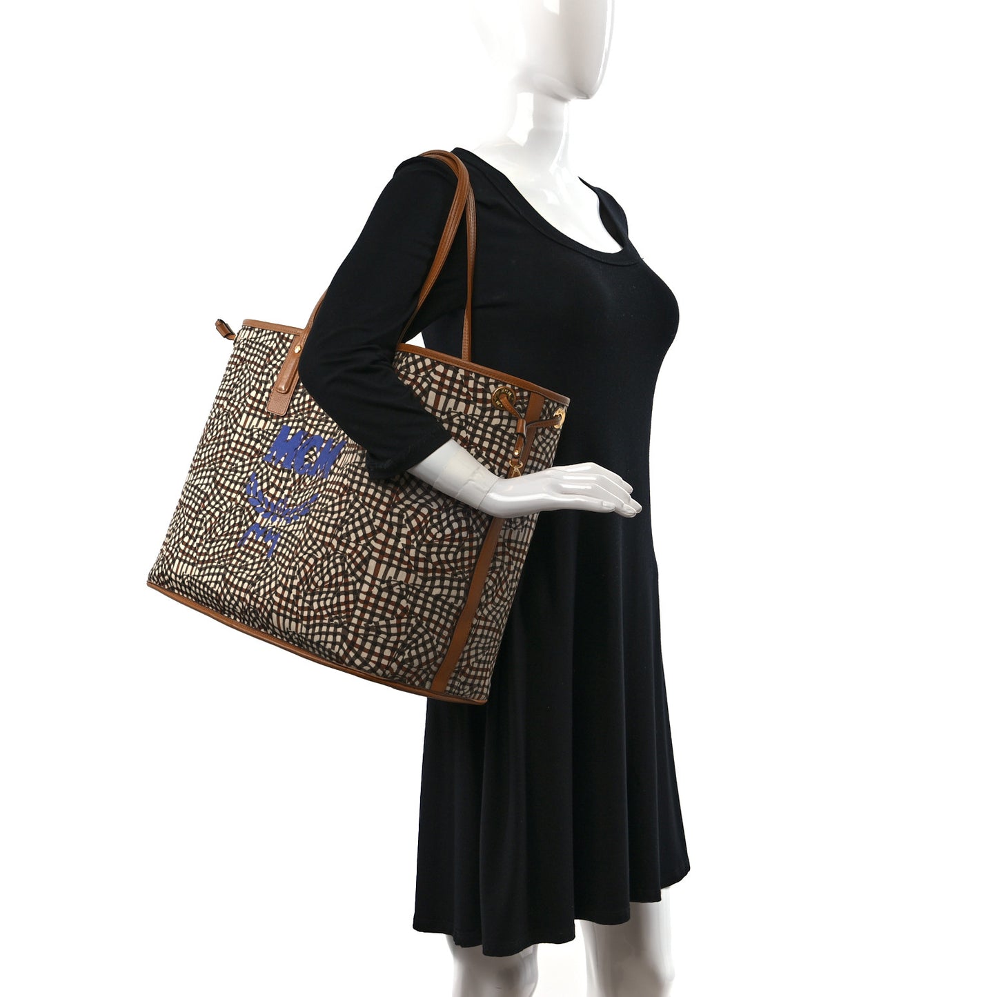 Visetos Large Liz Reversible Shopper Tote Cognac