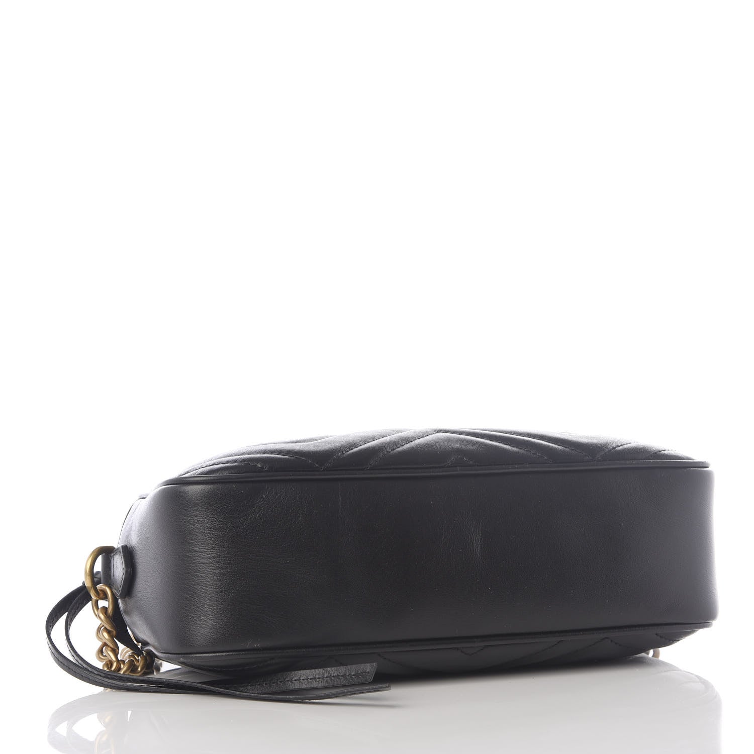 Gucci Calfskin Matelasse Small GG Marmont Chain Shoulder Bag Black 3 of 9