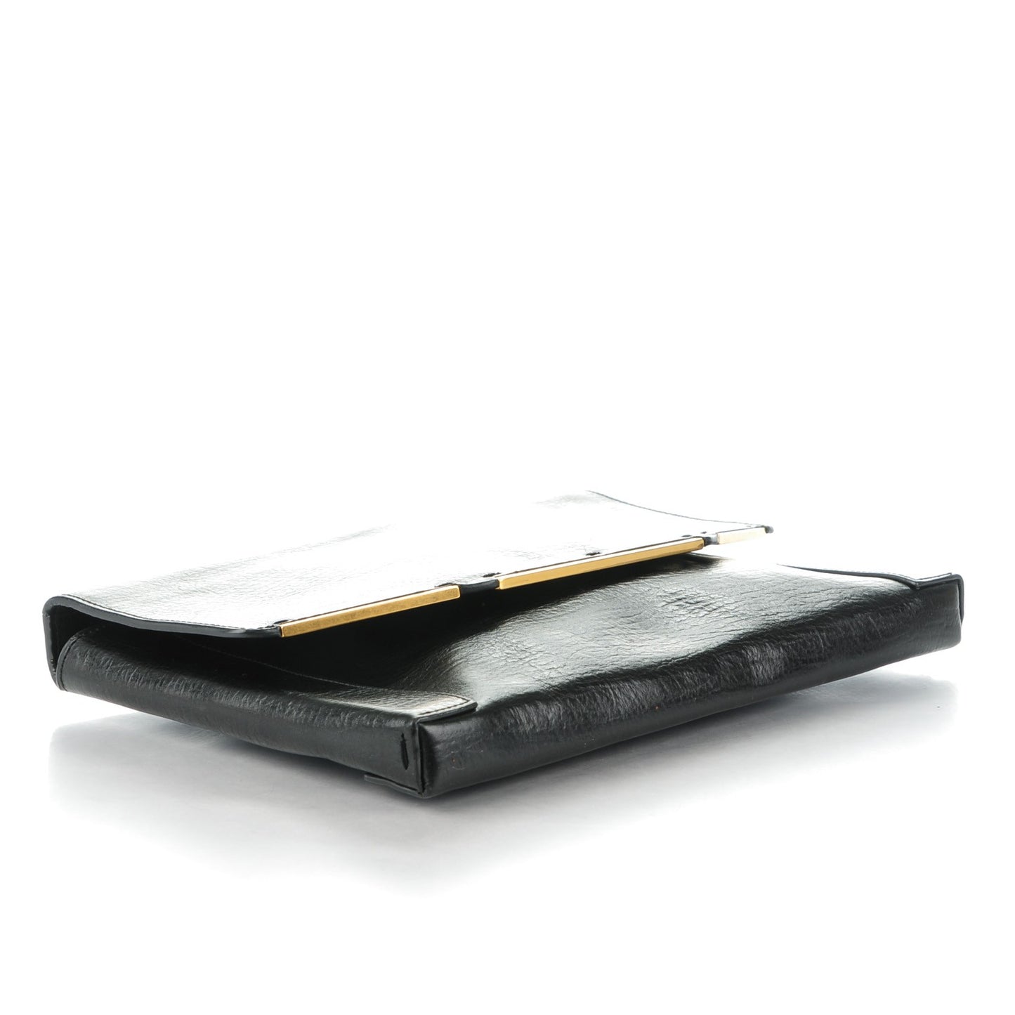 Calfskin Miss Sartorial Envelope Clutch Black