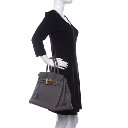 Hermes Togo Birkin 35 Etain 2 of 10