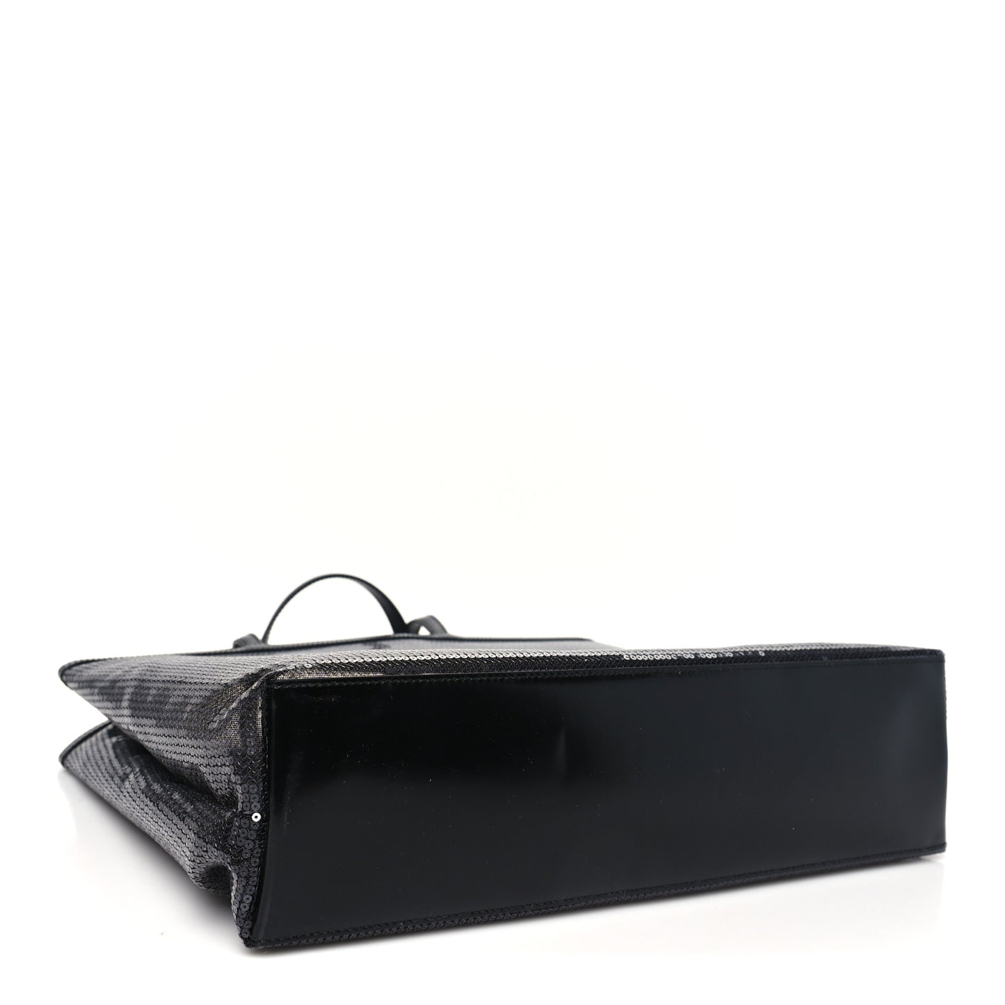 Mesh Sequin Spazzolato Logo Tote Black