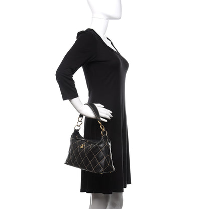Chanel Calfskin Wild Stitch Hobo Black 2 of 15