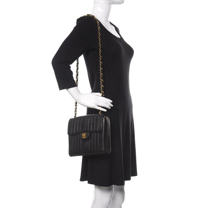 Chanel Lambskin Vertical Quilt Jumbo Single Flap Black 2 of 16