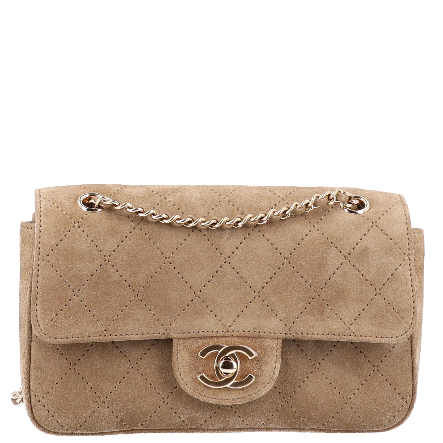 Chanel Suede Calfskin Souplissimo Maxi Flap Dark Beige 1 of 10