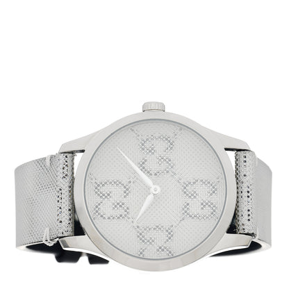 Gucci Stainless Steel Calfskin 38mm G-Timeless GG Hologram Quartz Watch 2 of 5