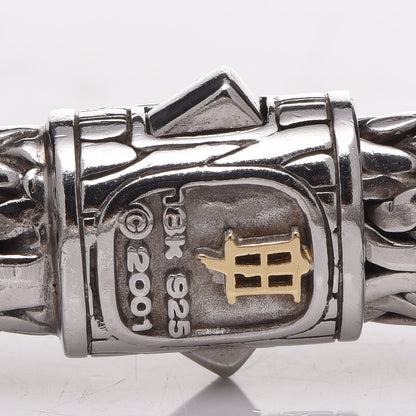 John Hardy Sterling Silver 18K Gold Diamond 11mm Classic Chain Bracelet 4 of 6