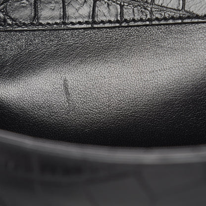 Saint Laurent Calfskin Crocodile Embossed Monogram Large College Satchel Black 12 of 12