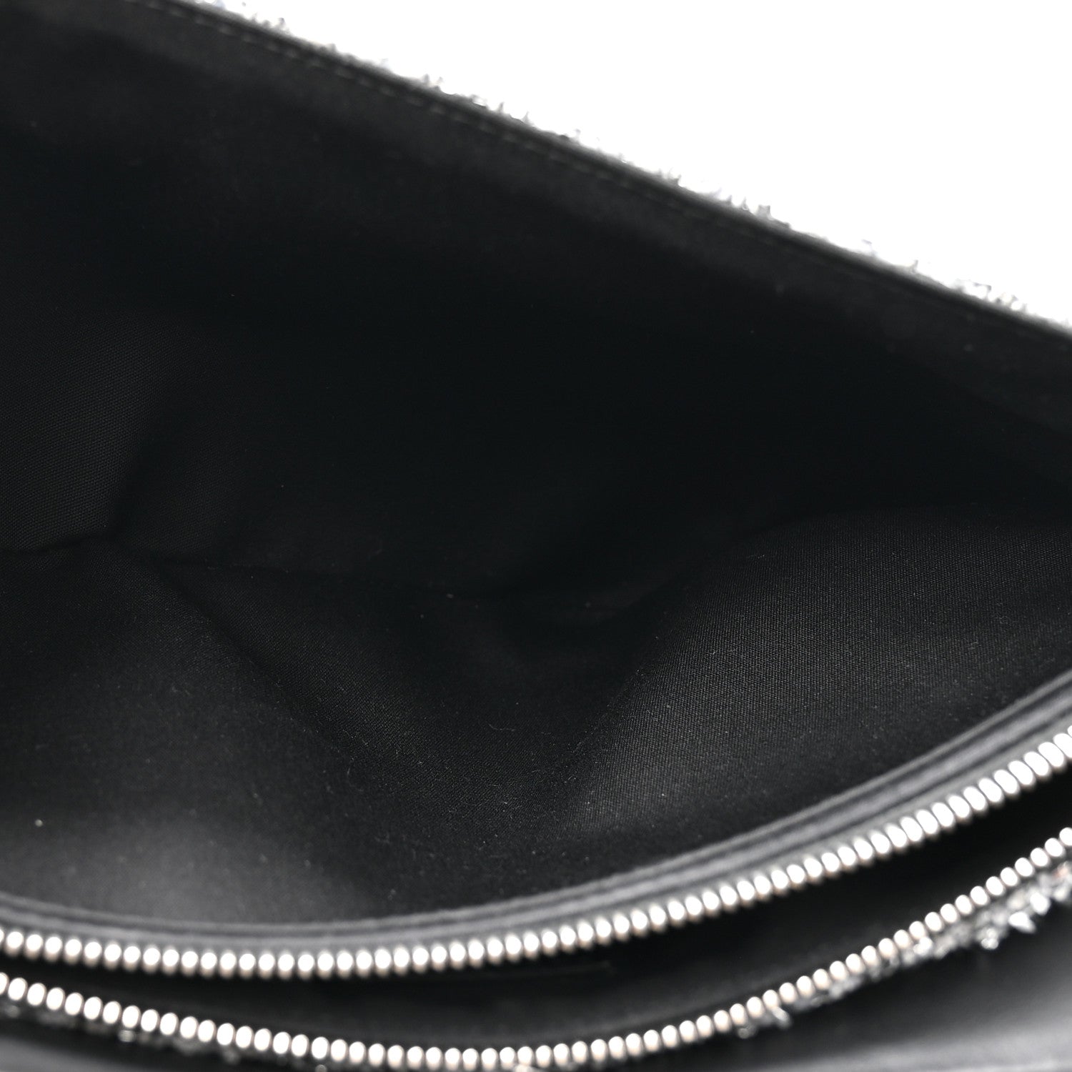 Christian Dior Tweed Saddle Crossbody Bag Black Silver 5 of 13