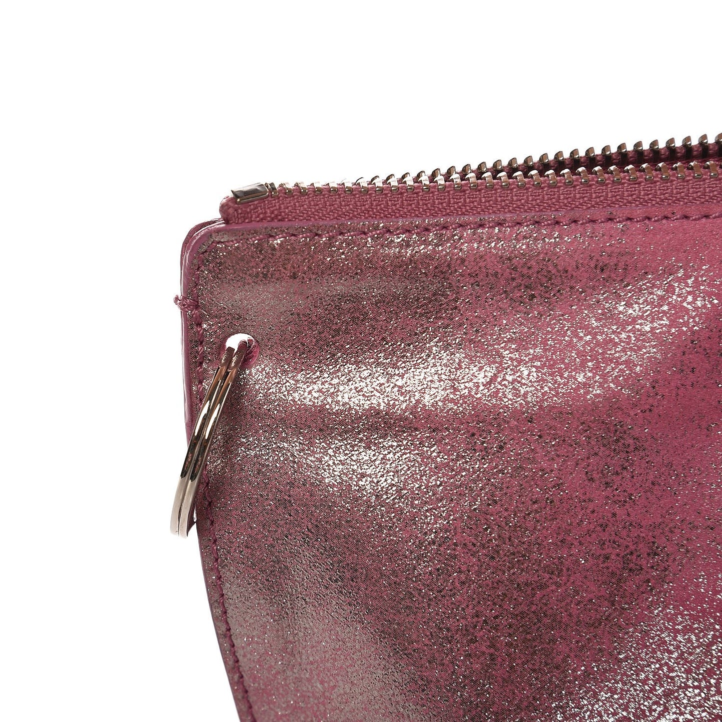 Metallic Calfskin Milky Way Papier Clutch Hip Pink