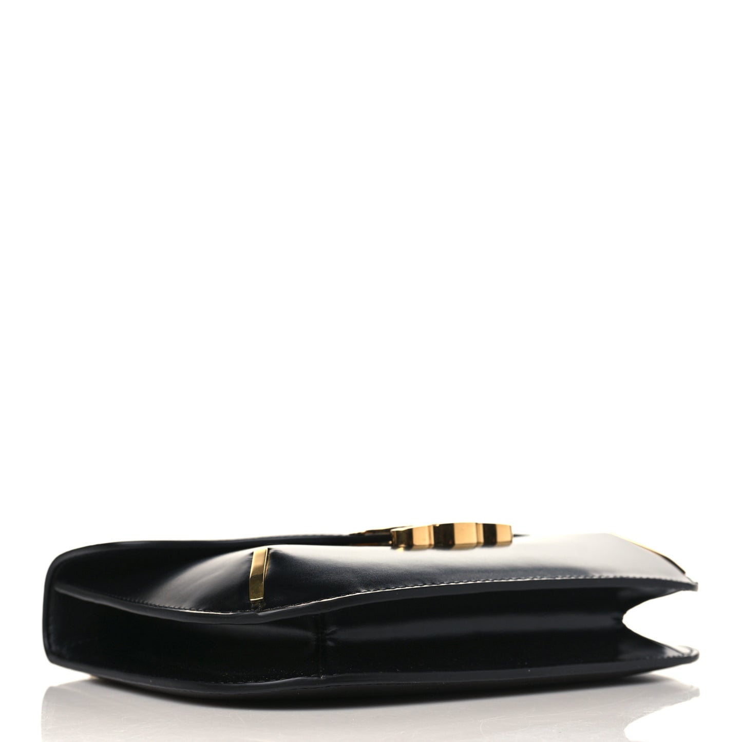 Shiny Calfskin Chain Besace Triomphe Black