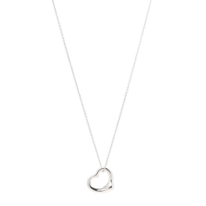 Tiffany Sterling Silver 16mm Elsa Peretti Open Heart Pendant Necklace 1 of 8