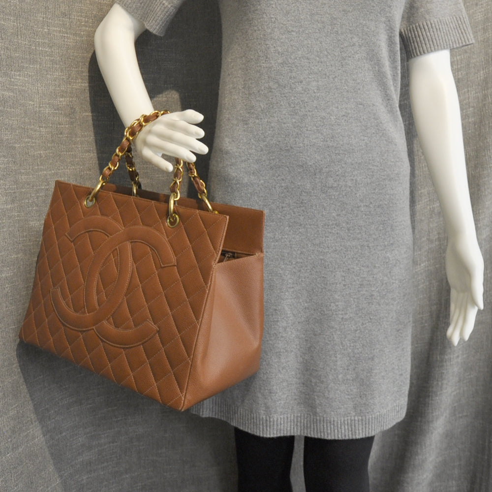 Caviar Quilted Timeless CC Tote Brown