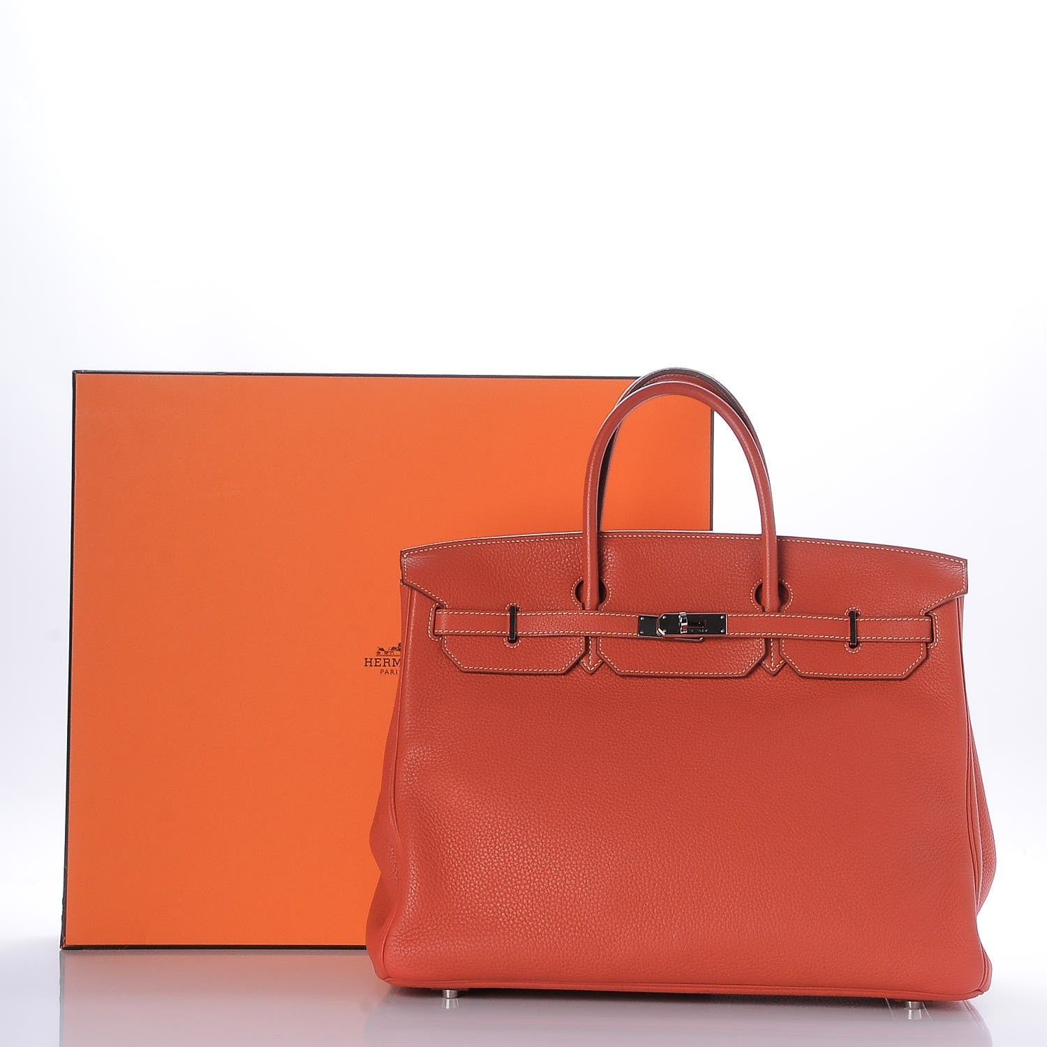 Hermes Taurillon Clemence Birkin 40 Sanguine 26 of 26