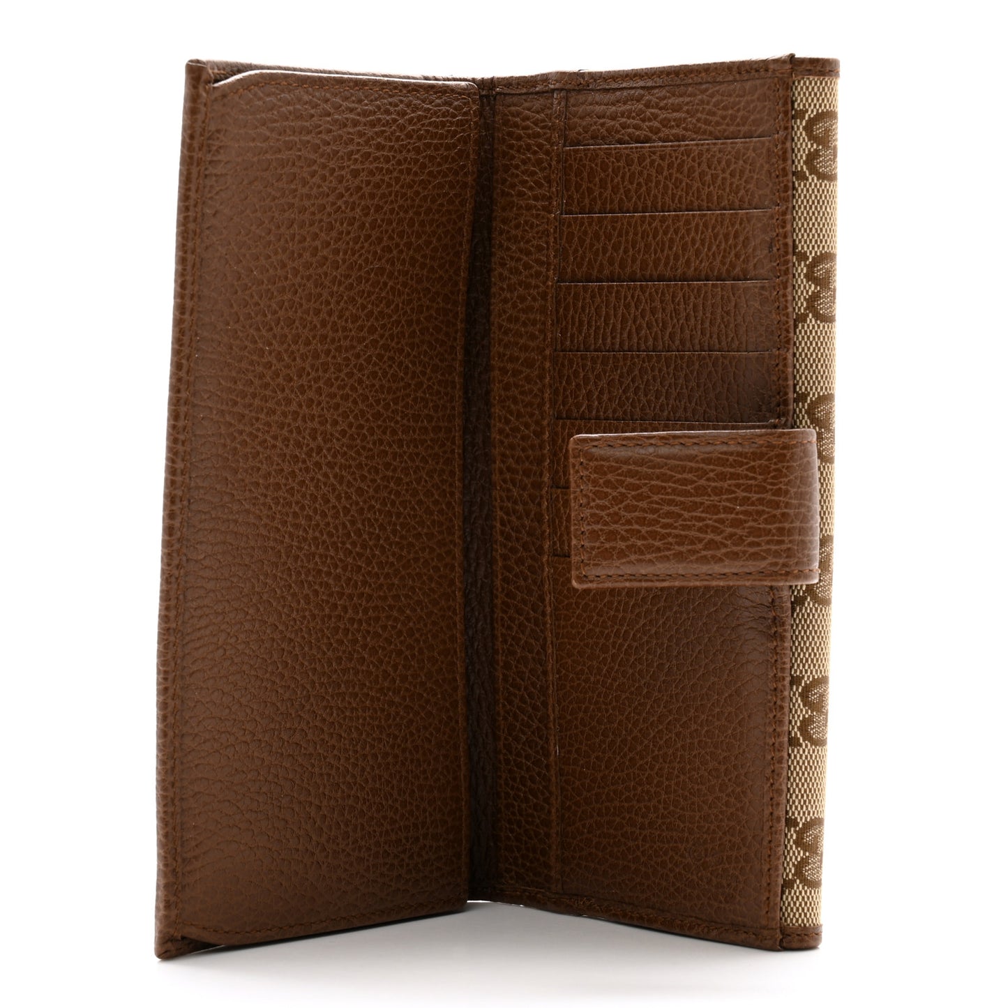 Monogram Metal Bar Continental Flap Wallet Beige Ebony Dark Brown