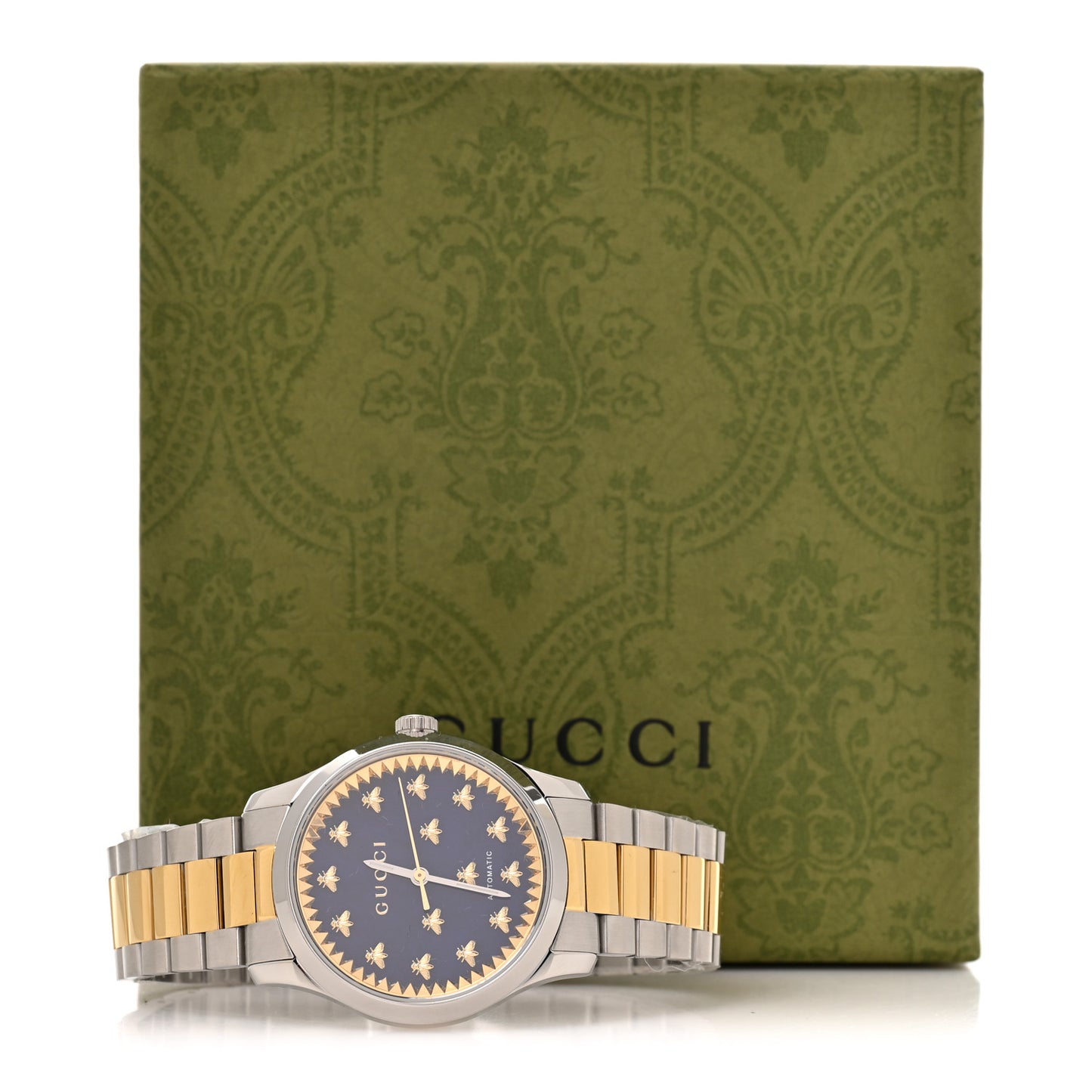 Stainless Steel 38mm G-Timeless Two Tone Bee Automatic Watch Blue
