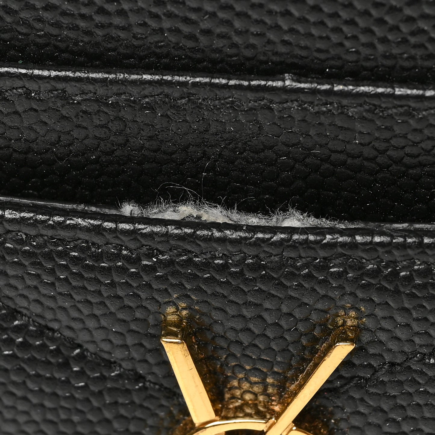 Grain De Poudre Matelasse Chevron Monogram Credit Card Case Black