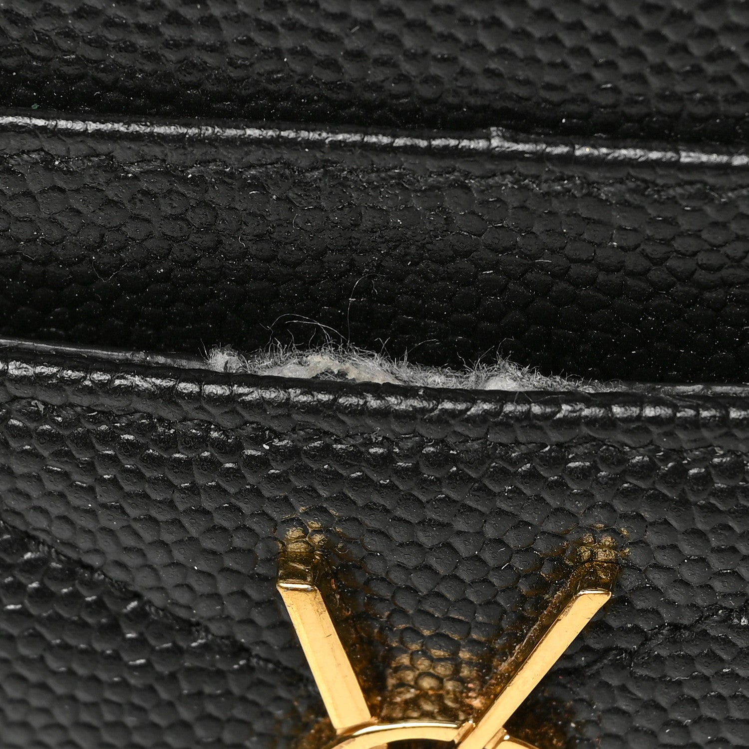 Saint Laurent Grain De Poudre Matelasse Chevron Monogram Credit Card Case Black 7 of 7
