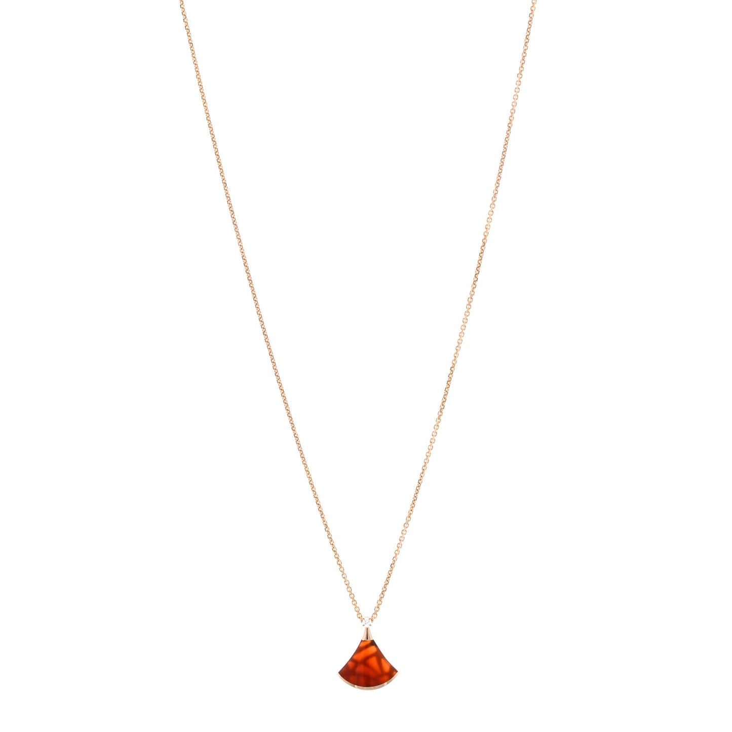18K Rose Gold Diamond Carnelian Divas' Dream Pendant Necklace