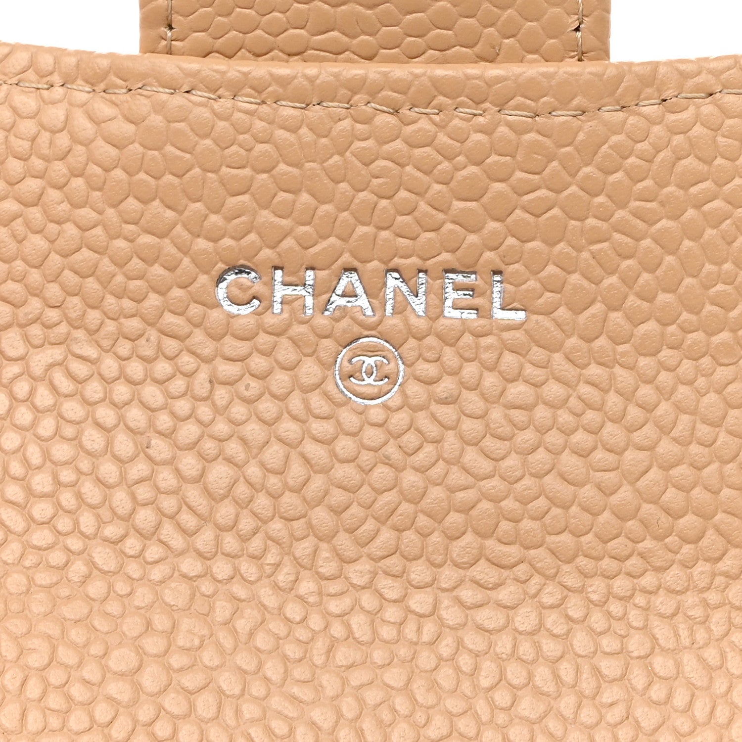 Chanel Caviar Quilted Flap Card Holder Wallet Beige 6 of 8
