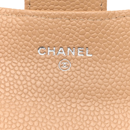 Chanel Caviar Quilted Flap Card Holder Wallet Beige 6 of 8