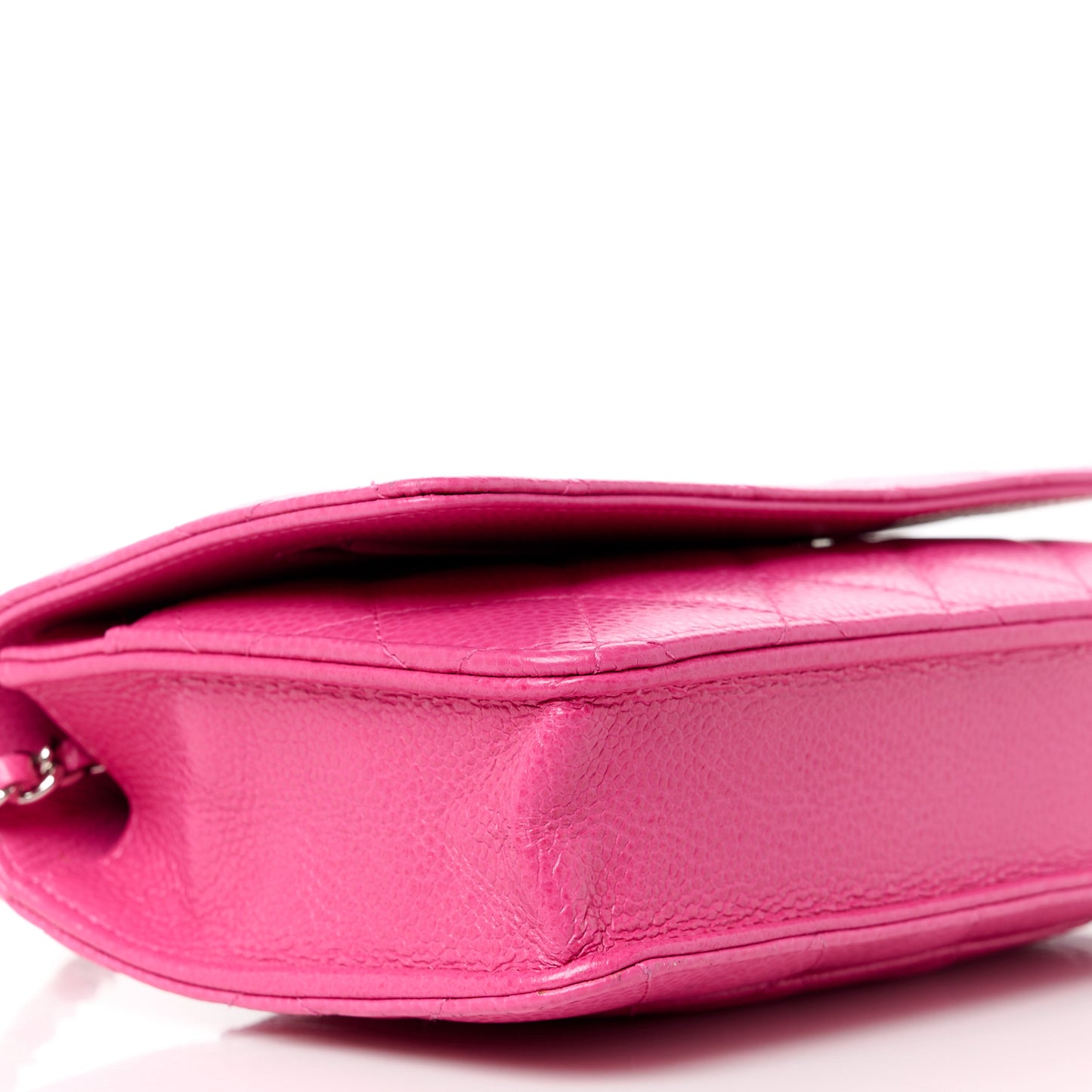 Caviar Enamel Quilted Wallet On Chain WOC Rose