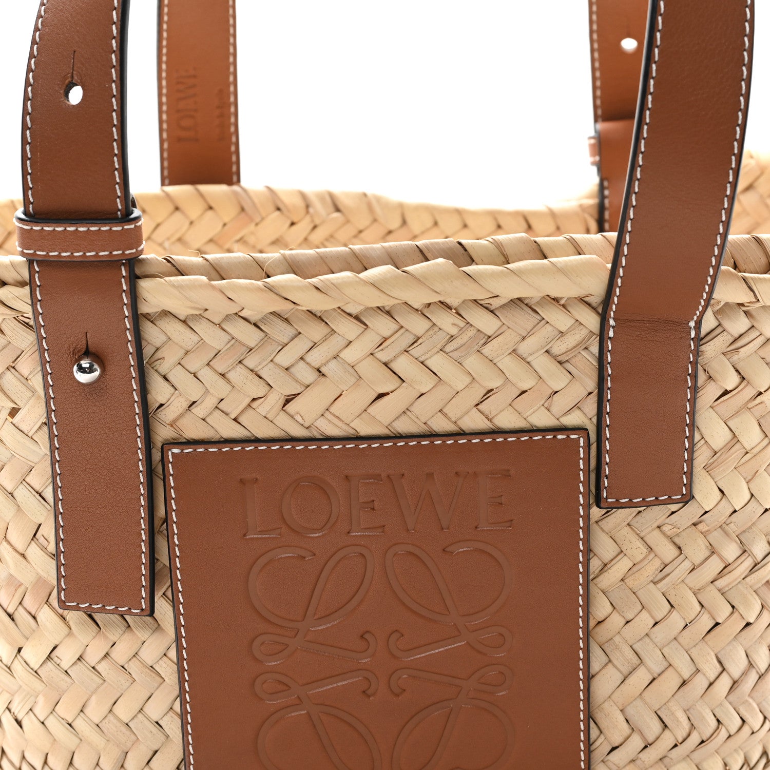Loewe Raffia Small Basket Tote Bag Natural Tan 7 of 10