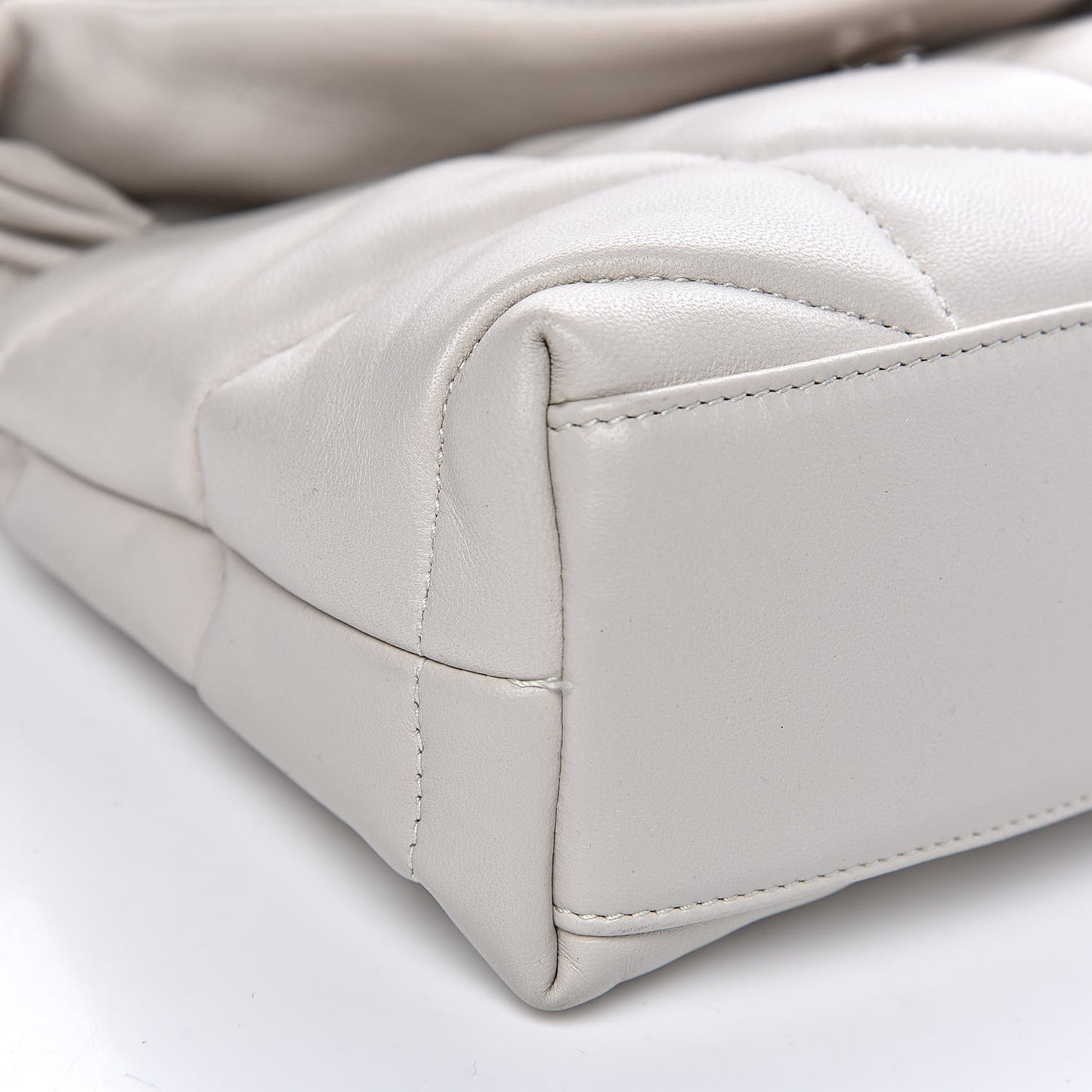 Lambskin Quilted Toy Loulou Puffer Monogram Chain Satchel Crema Soft