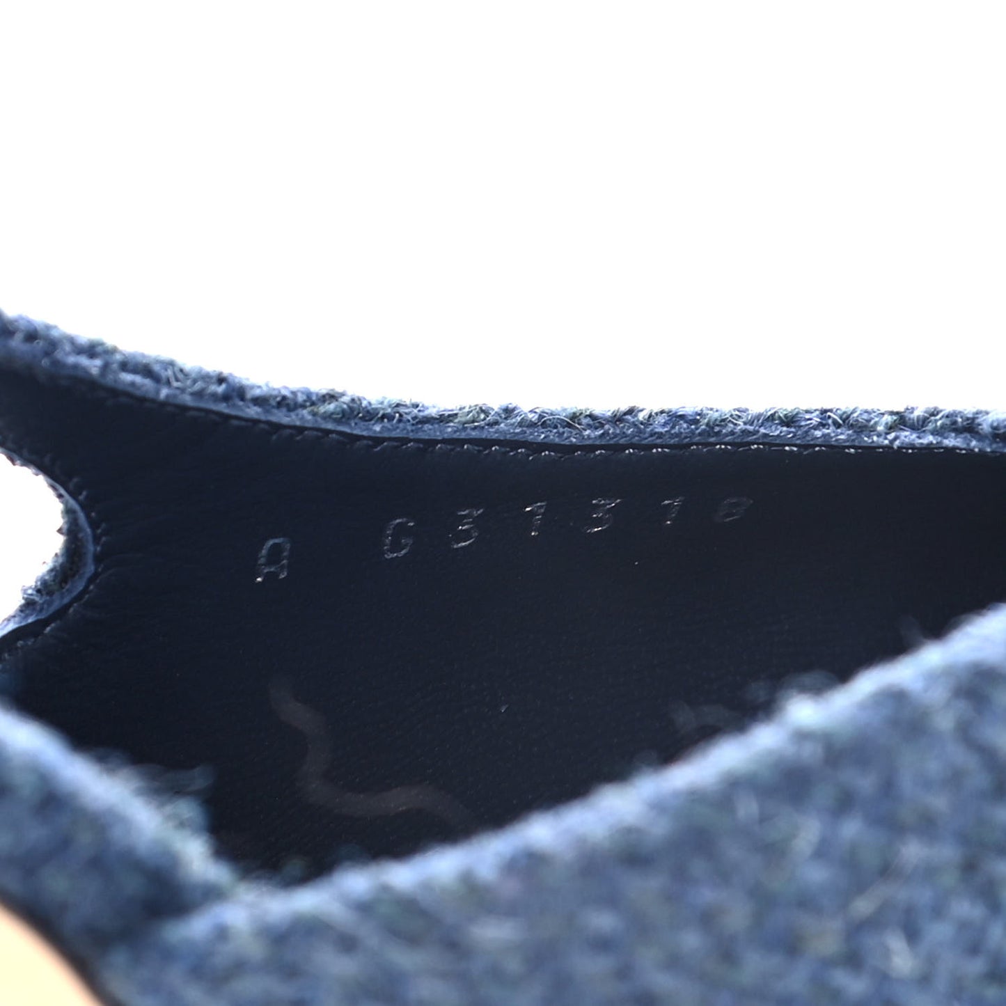 Tweed Grosgrain Cap Toe CC Slingback Pumps 38.5 Blue Black