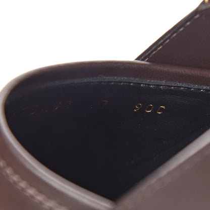 Gucci Calfskin Mens Horsebit River Slingback Slippers 7 Cocoa 8 of 11