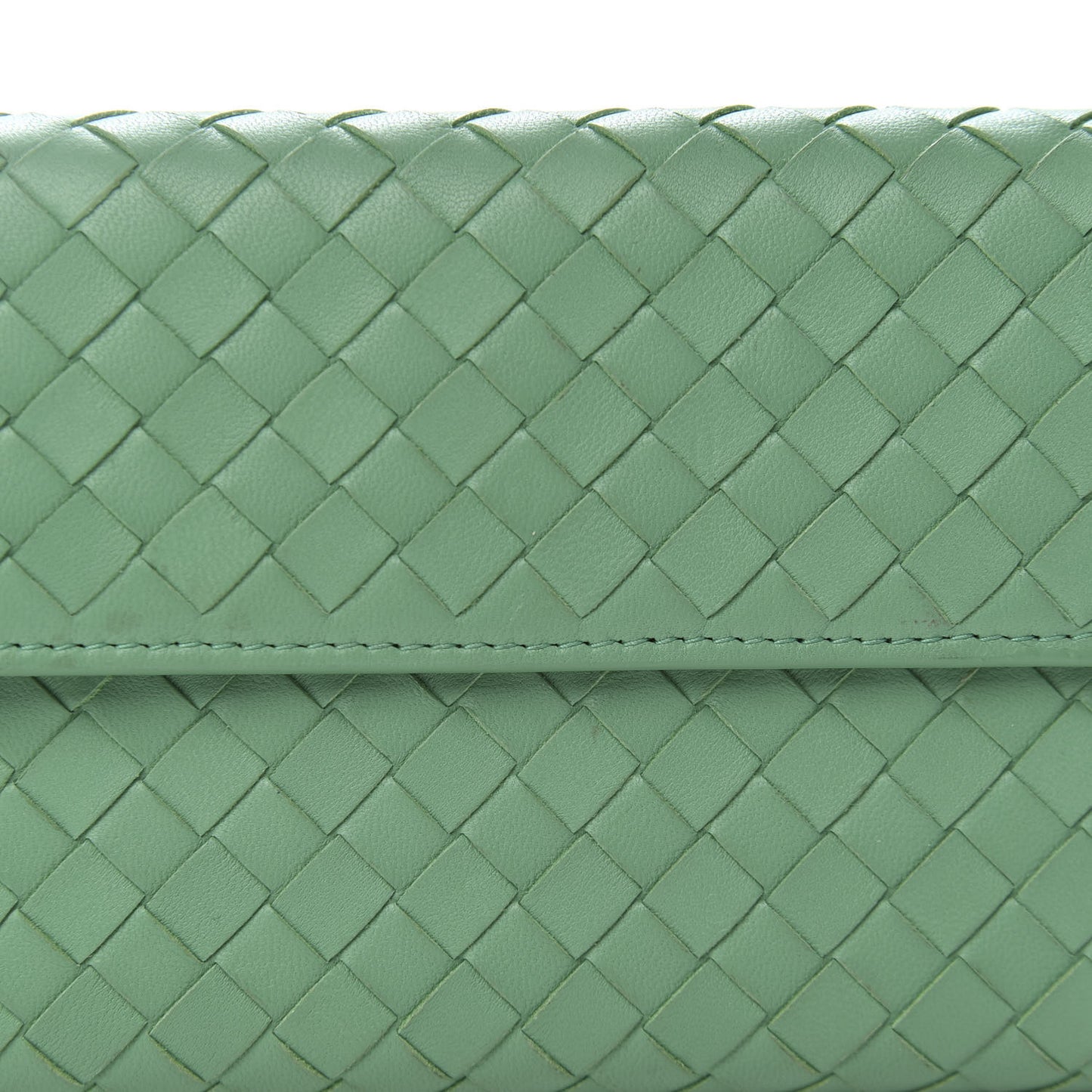 Nappa Intrecciato Continental Flap Wallet Mint Green