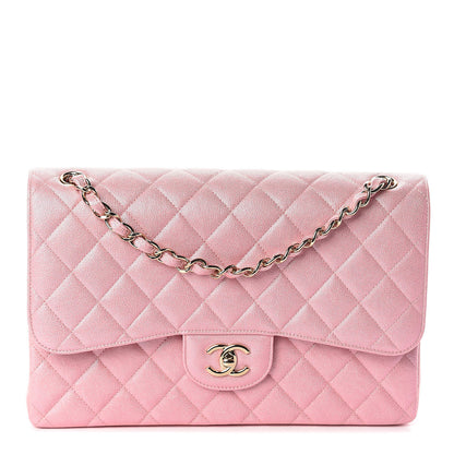 Chanel Iridescent Caviar Quilted Jumbo Double Flap Rose Pink 1 of 9