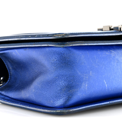 Chanel Metallic Patent Quilted Medium Boy Flap Blue 9 of 15