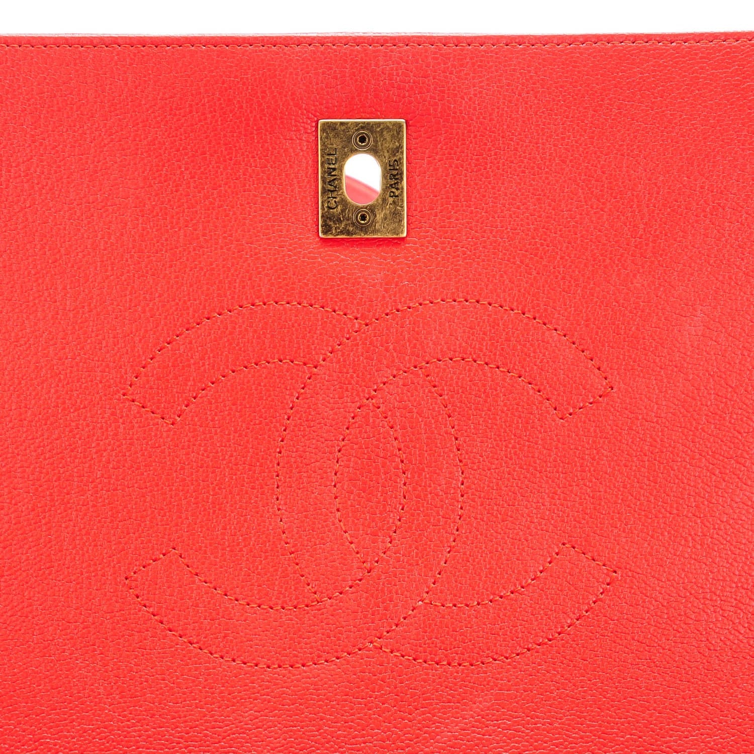 Chanel Shiny Goatskin Diagonal Quilted Medium Flap Red 5 of 8