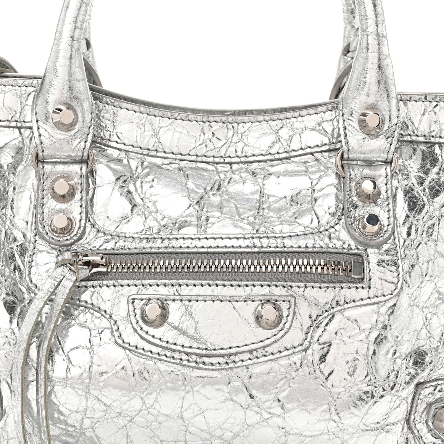 Balenciaga Metallic Agneau Silver Hardware Small Le City Silver 8 of 10