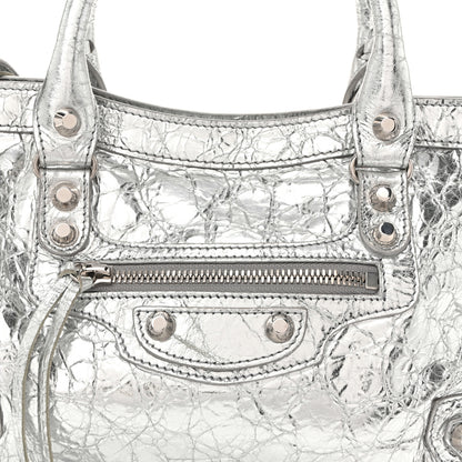 Balenciaga Metallic Agneau Silver Hardware Small Le City Silver 8 of 10