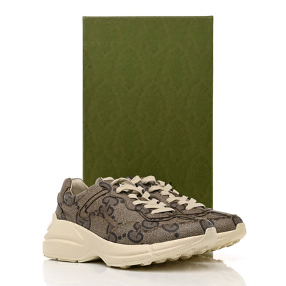 Gucci Maxi GG Supreme Monogram Gucci 100 Womens Rhyton Sneakers 37 Beige Ebony 9 of 9