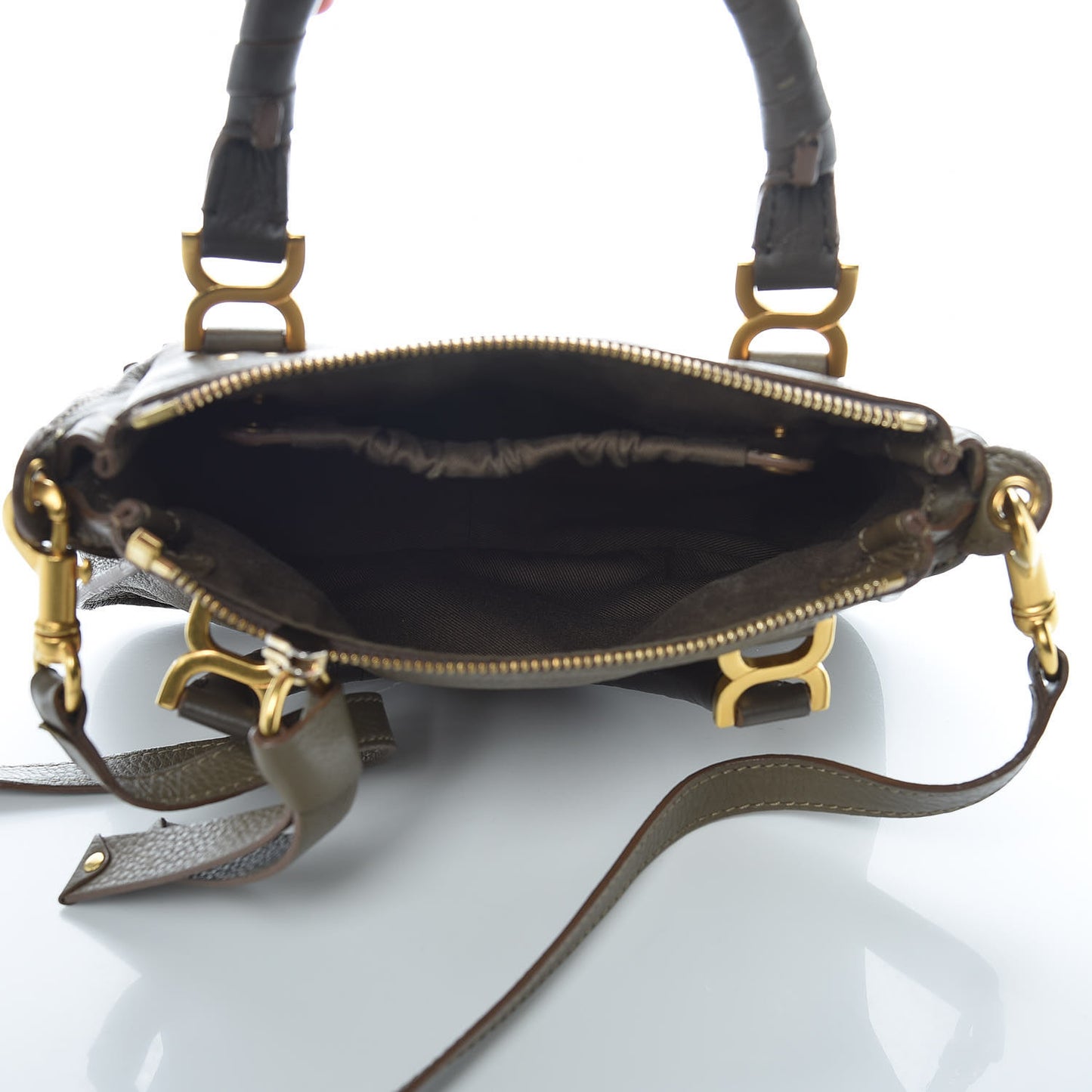 Calfskin Baby Marcie Satchel Anchor Grey