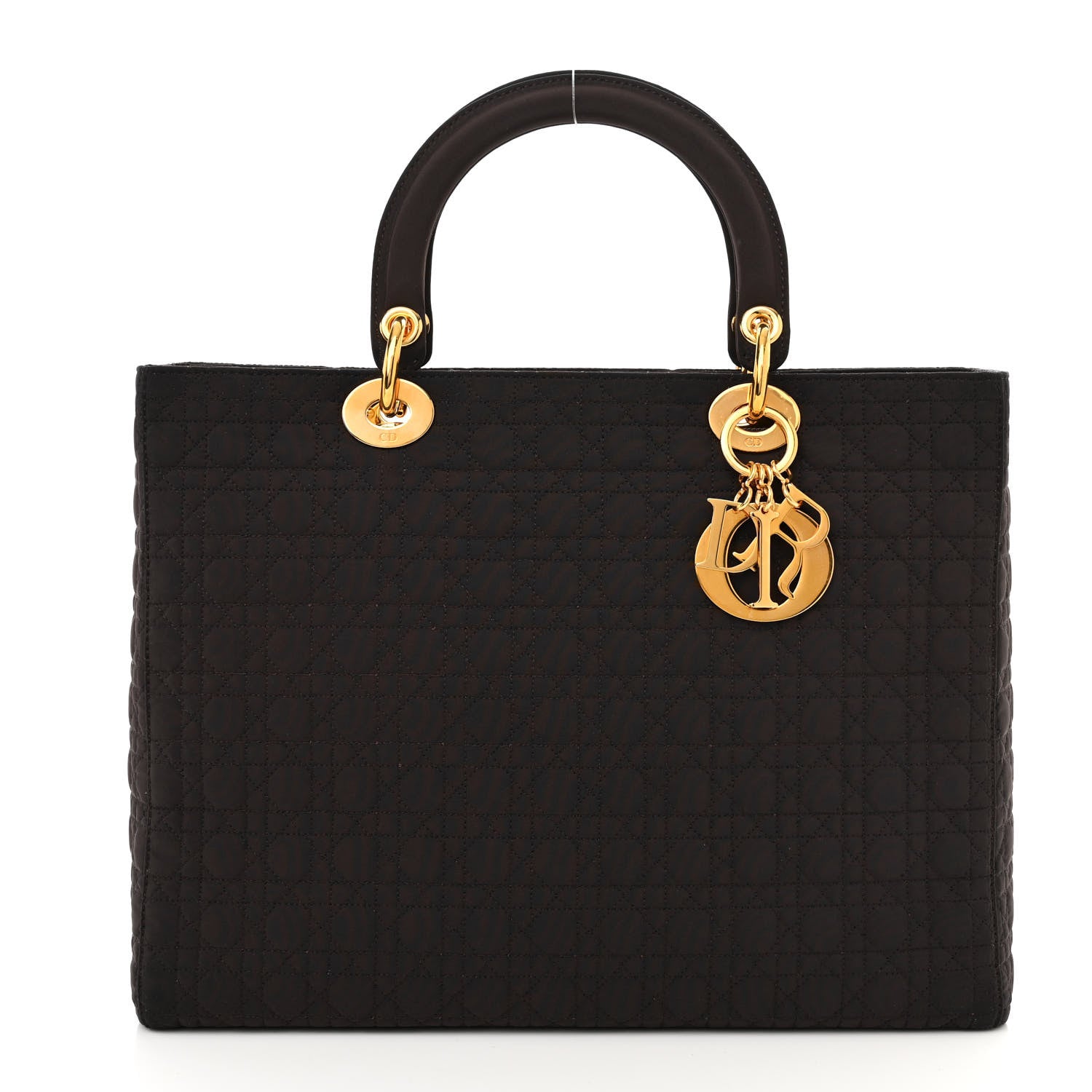 Christian Dior Nylon Cannage Large Lady Dior Brown 1 of 10