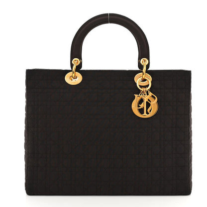 Christian Dior Nylon Cannage Large Lady Dior Brown 1 of 10