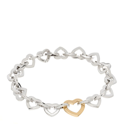 Tiffany Sterling Silver 18K Yellow Gold Heart Links Bracelet 1 of 3