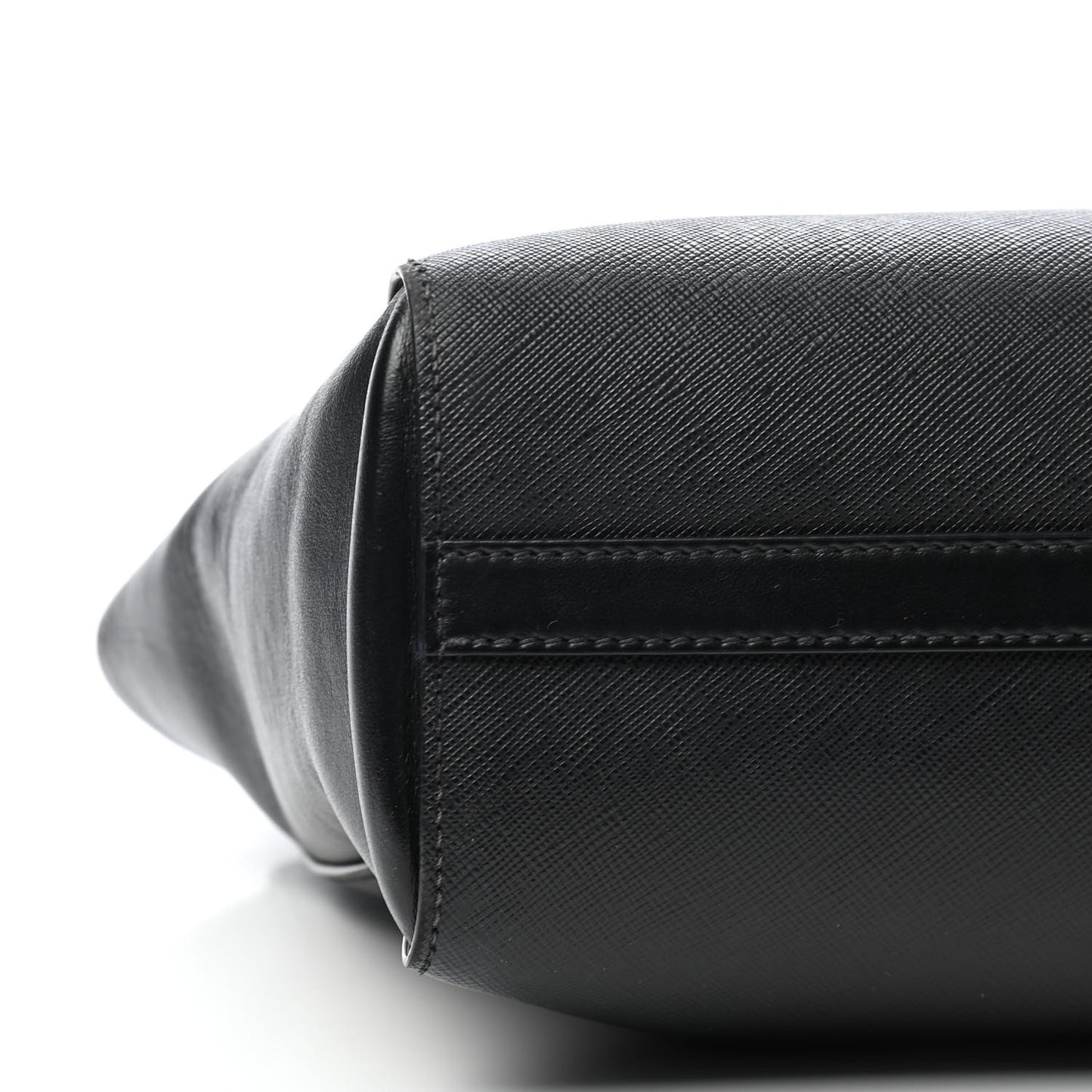 Saffiano Soft Calfskin Zippered Tote Black