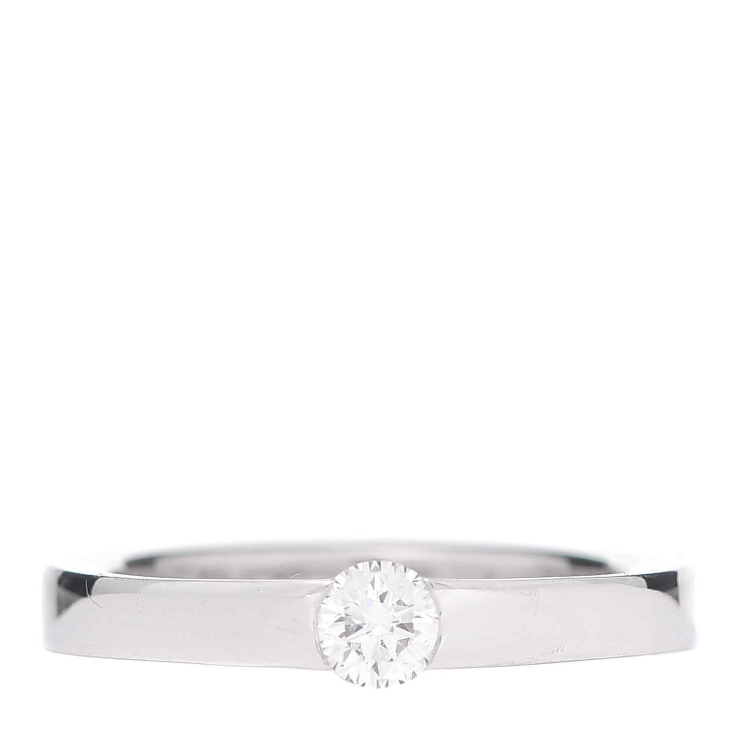 18K White Gold Diamond .21ct Solitaire Engagement Ring 49 4.75