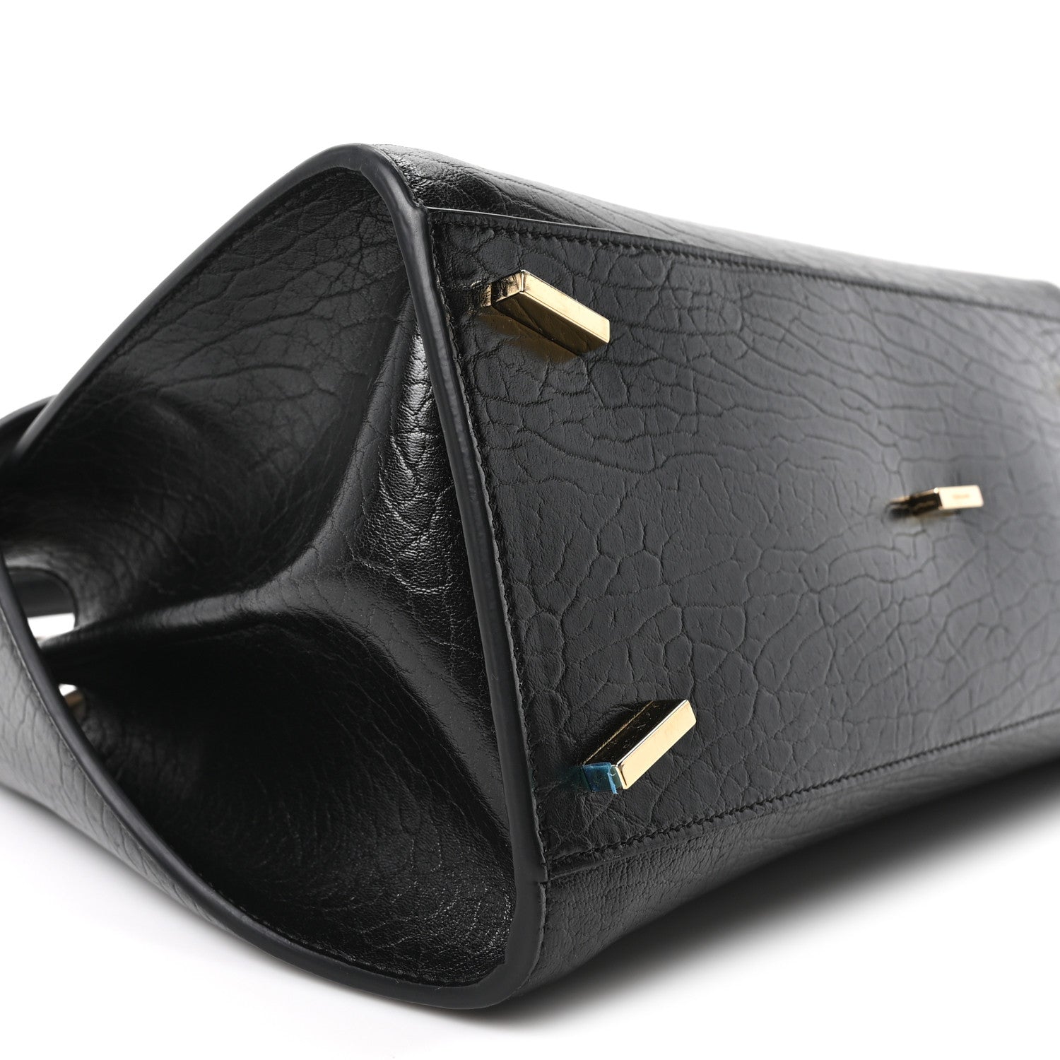 Salvatore Ferragamo Washed Calfskin Medium Hug Soft Bicolor Shoulder Bag Black Testa Di Moro 8 of 9