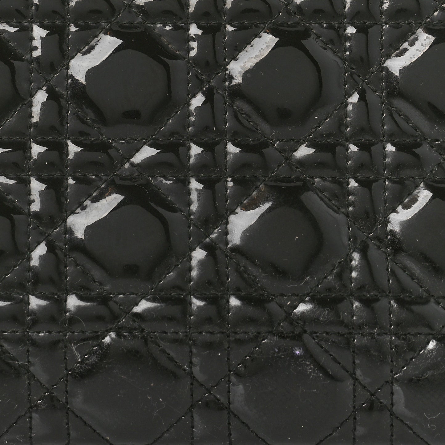 Patent Cannage Large Lady Dior Black