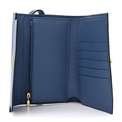Hermes Epsom Medium Kelly Wallet Bleu Agate 5 of 9